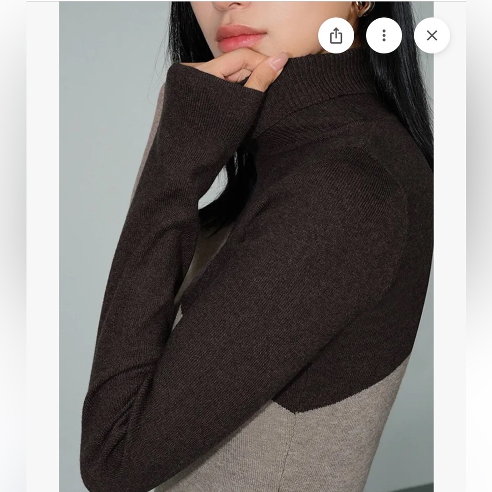 Commense Asymmetric Patchwork Long Sleeve Mock Ne… - image 5